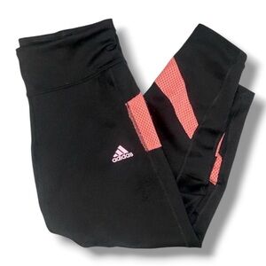 Adidas Own the Run 3/4 Leggings Salmon Pink & Black Size Small